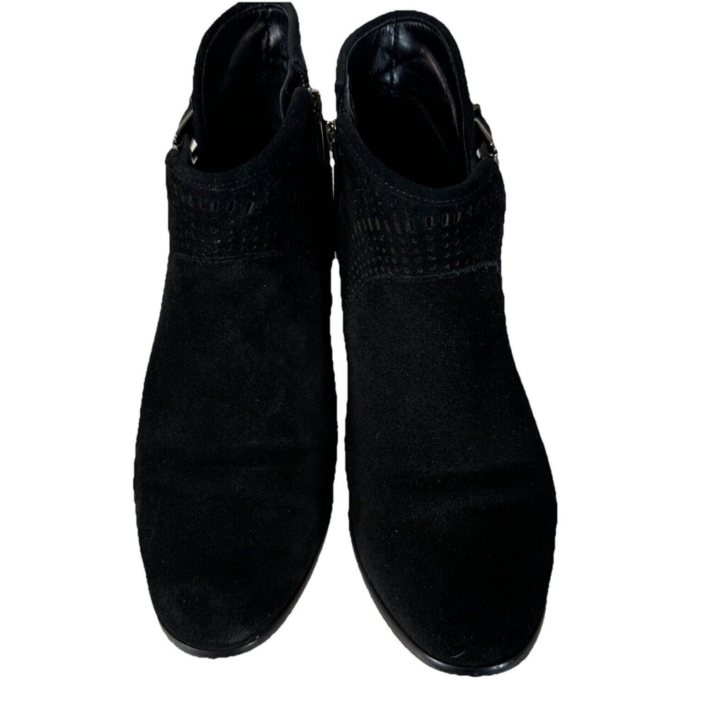 Vince Camuto Bootie Black Suede Leather With Buckles And Women Size 7M